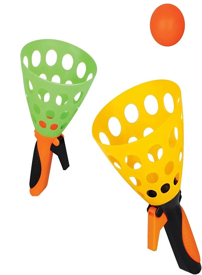 Touchcart Click and Catch Twin Ball Game Set for Kids - Pop & Catch Indoor Outdoor Launcher Toy with 2 Baskets and 3 Balls - Fun Throw and Catch Game for Boys & Girls Ages 3+ - Image 1